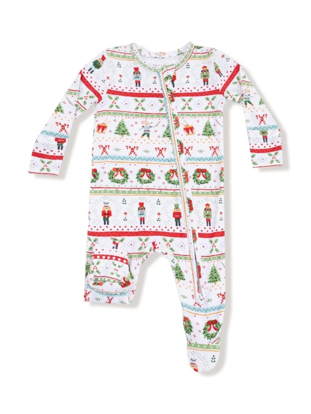 Nutcracker Fair Isle Two-Way Zipper Footie by Angel Dear
